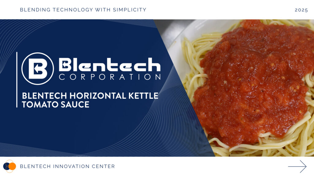 Close-up of [type of sauce, e.g., rich tomato sauce] made using a Blentech Horizontal Kettle.